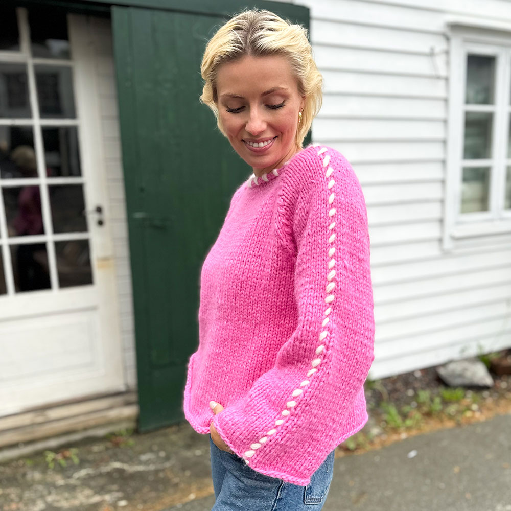 Sorbonne stitch-sweater in pink