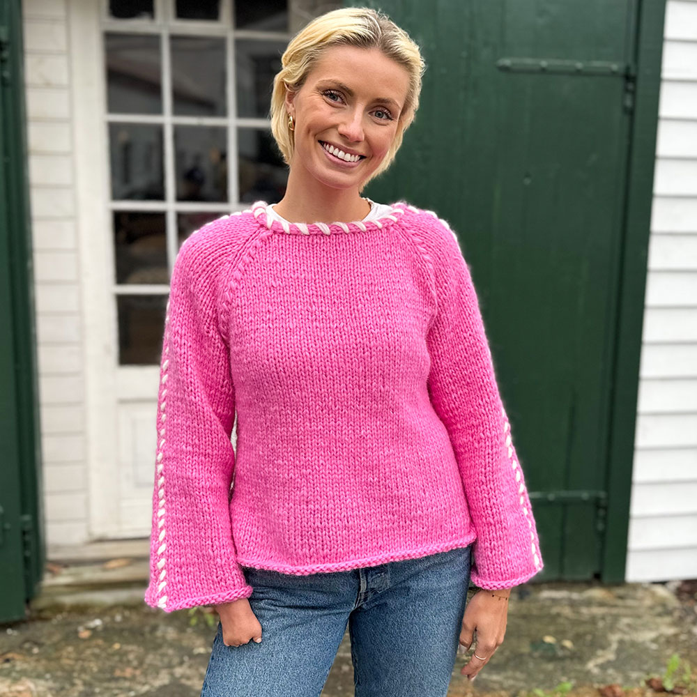 Sorbonne stitch-sweater in pink