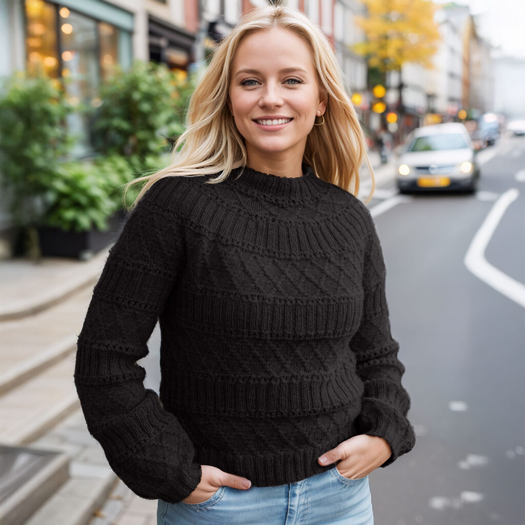 Structured joy sweater in black
