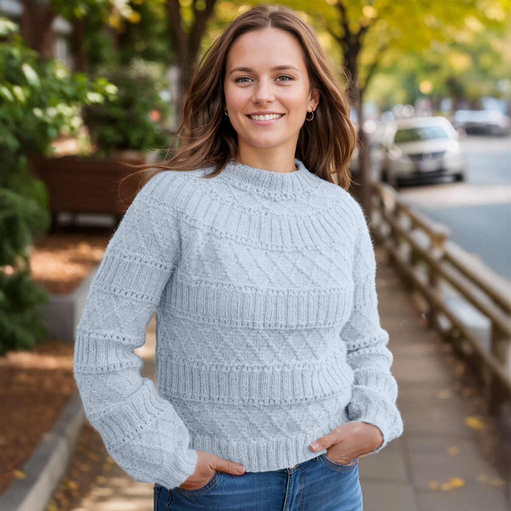 Structured joy sweater in light blue