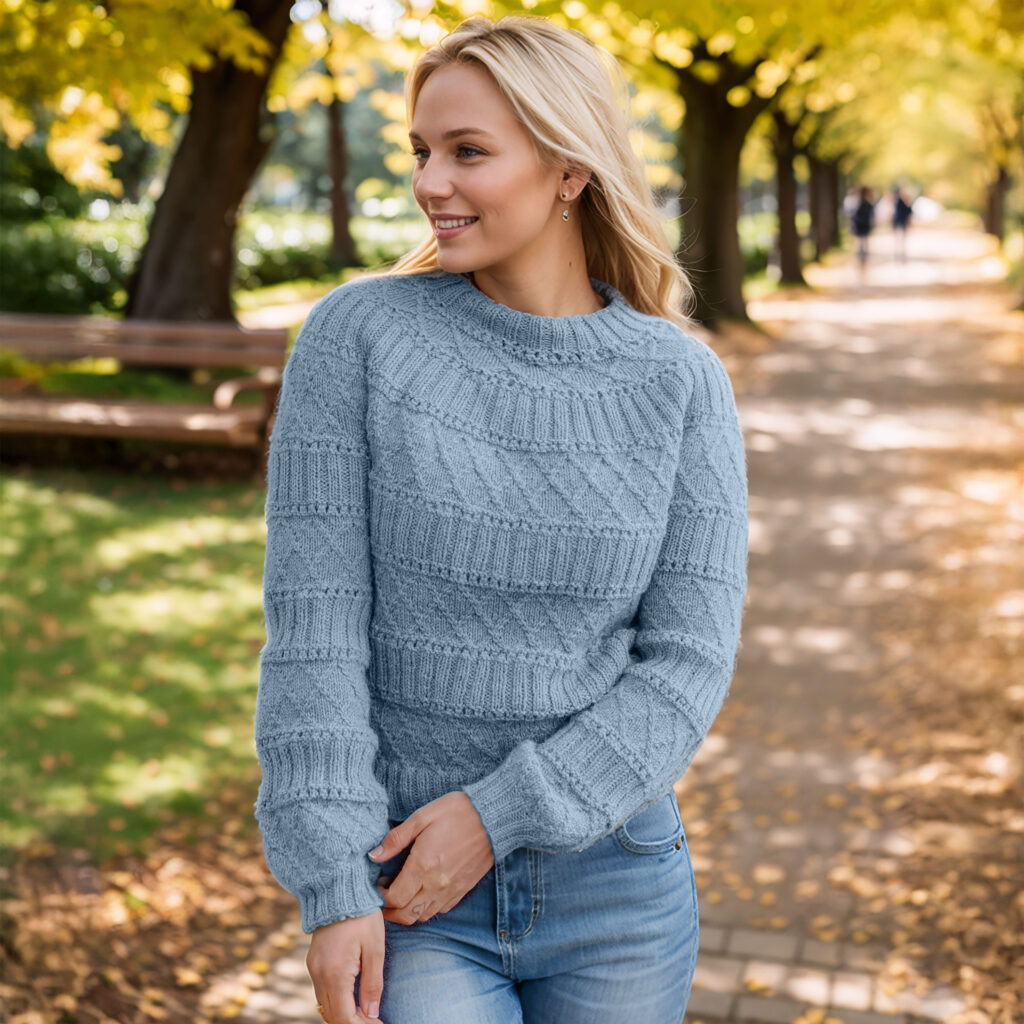 Structured joy sweater in blue