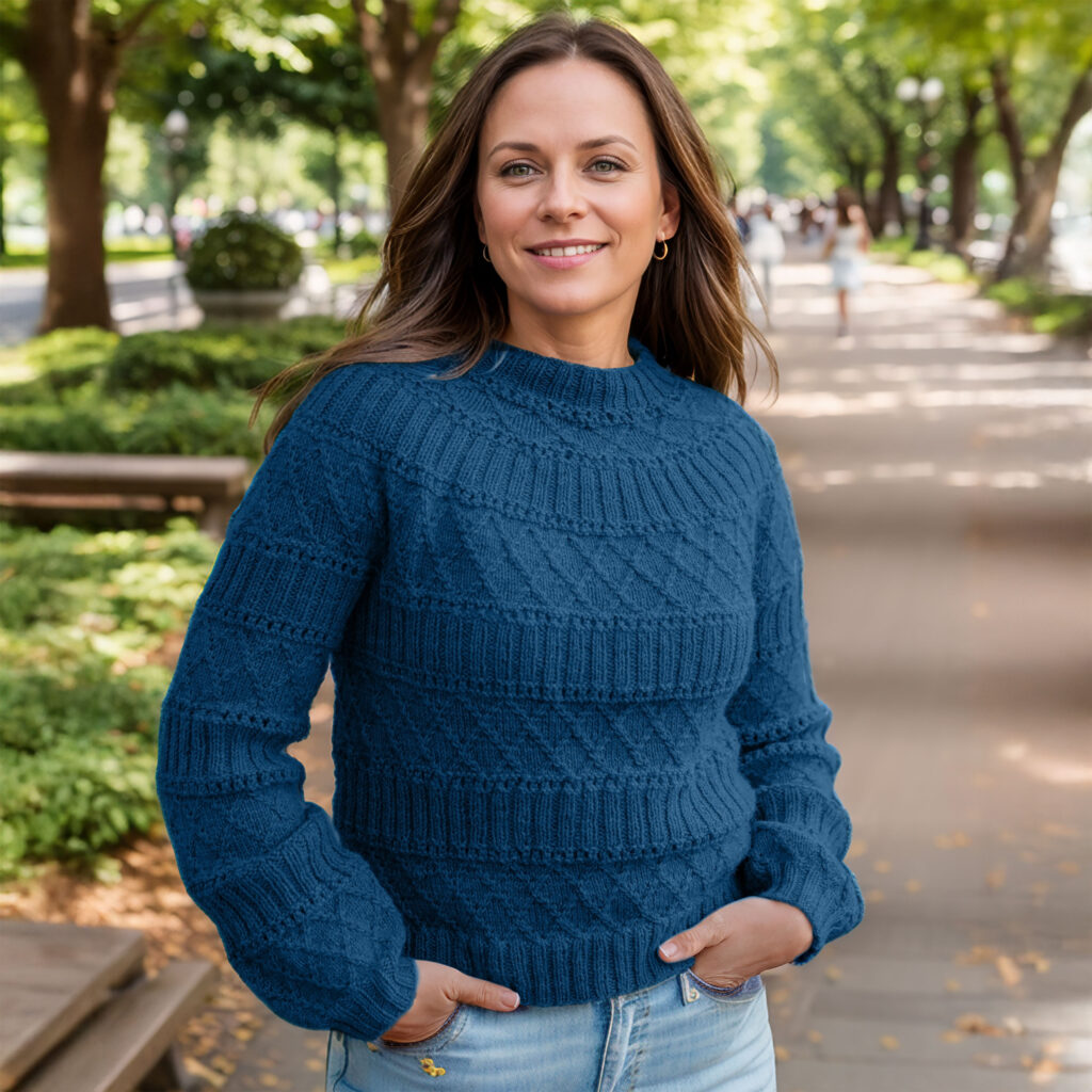 Structured joy sweater in dark blue