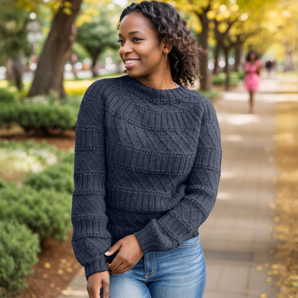 Structured joy sweater in jeansblue