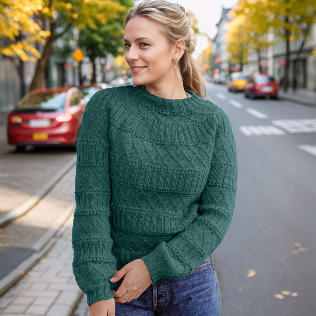 Structured joy sweater in bluegreen