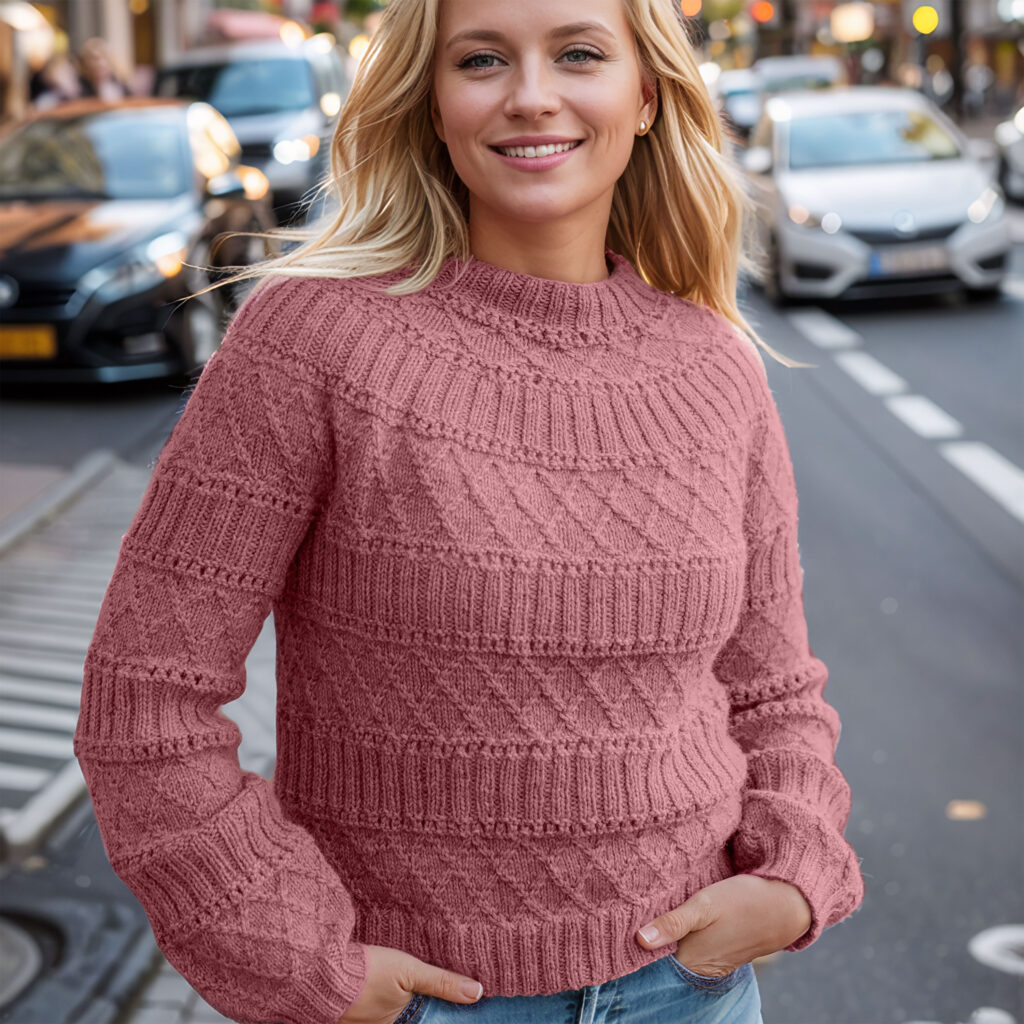 Structured joy sweater in old rose